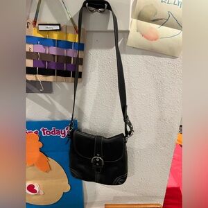 Coach black leather cross body!